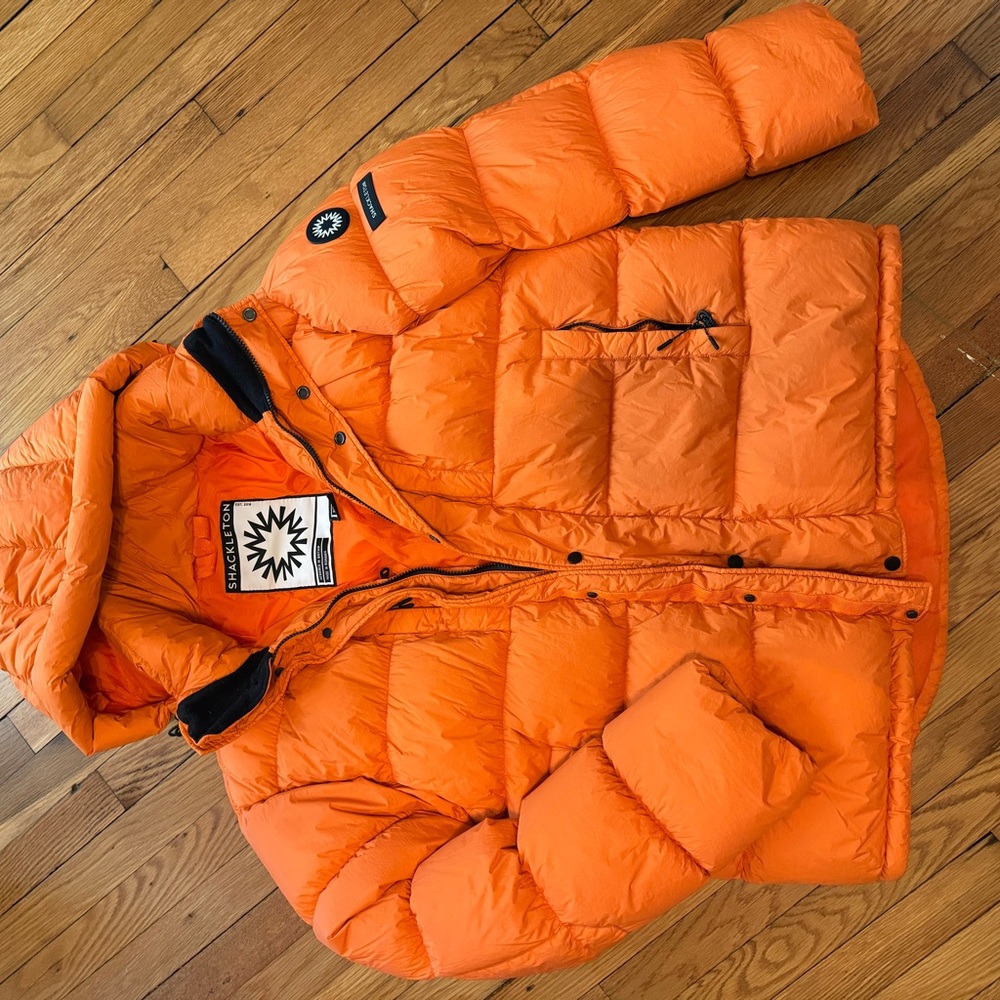 Vibrant Orange Men's Puffer Jacket
